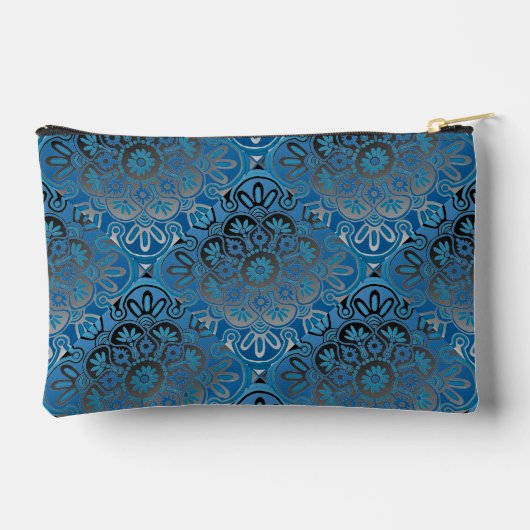 Blauw en Zwart Travel Accessoiretas Etui (Achterkant)