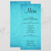 Blauw en zwart trouwmenu menu (Voorkant / Achterkant)