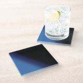 Blauw en zwart verloop glazen onderzetter (Schuin)