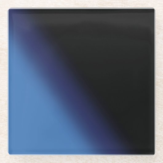 Blauw en zwart verloop glazen onderzetter (Voorkant)