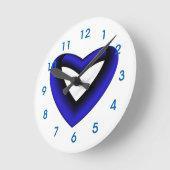 Blauw en zwart verloop hart ronde klok (Hoek)