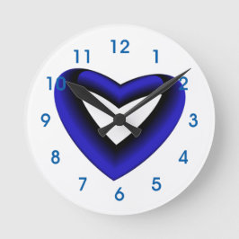 Blauw en zwart verloop hart ronde klok