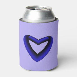 Blauw en zwart verloophart blikjeskoeler