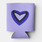 Blauw en zwart verloophart blikjeskoeler (Voorkant)