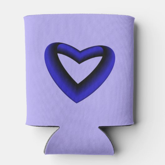 Blauw en zwart verloophart blikjeskoeler (Achterkant)