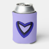 Blauw en zwart verloophart blikjeskoeler (Blikje Achterkant)