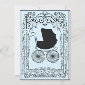 Blauw en zwart  vervoerdeco Baby shower Kaart (Achterkant)