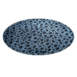 Blauw en zwart visprint snijplank