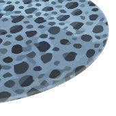 Blauw en zwart visprint snijplank (Hoek)