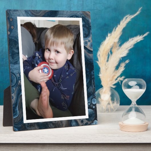 Blauw en zwart voor witte fotofoto fotoplaat (Zijkant)