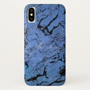 Blauw en zwart werveling marmeren patroon Case-Mate iPhone case