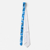 Blauw en zwart wit Abstract patroon Stropdas (Achterkant)