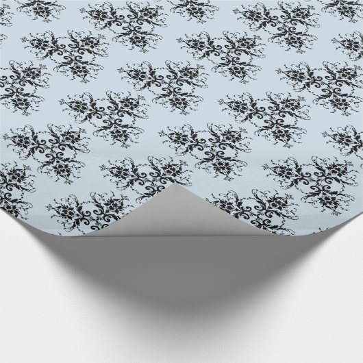 Blauw en zwart-witcadeautje cadeaupapier (Hoek)