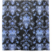 Blauw- en zwart-witdrukgordijn douchegordijn (Voorkant)