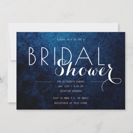 Blauw en zwart Witte teksten, Vrijgezellenfeest Kaart (Voorkant)