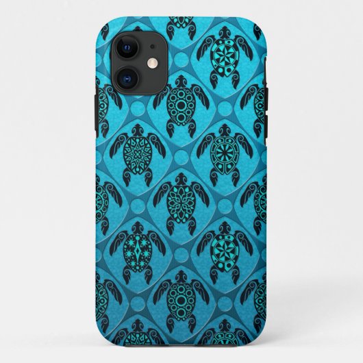 Blauw en zwart Zee Case-Mate iPhone Case (Achterkant)
