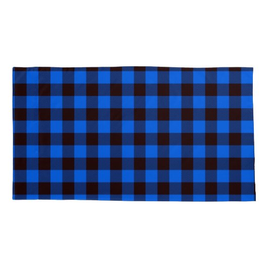 Blauw- en zwarte buffelplaat met Gold Star Kussensloop (Achterkant-Links)