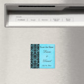 Blauw en Zwarte Damask sparen de Magnet van de Dat (Insitu (Vaatwasser))