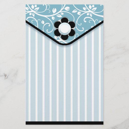 Blauw- en zwarte-koppelaarstationery briefpapier (Voorkant)