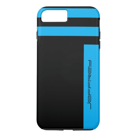 Blauw- en zwarte minimalist met eenvoudige naam Case-Mate iPhone case (Achterkant)