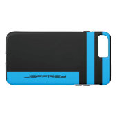 Blauw- en zwarte minimalist met eenvoudige naam Case-Mate iPhone case (Achterkant (Horizontaal))