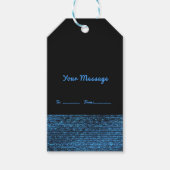 Blauw- en zwarte moderne Glam-reeksen elegant afbe Cadeaulabel (Voorkant)