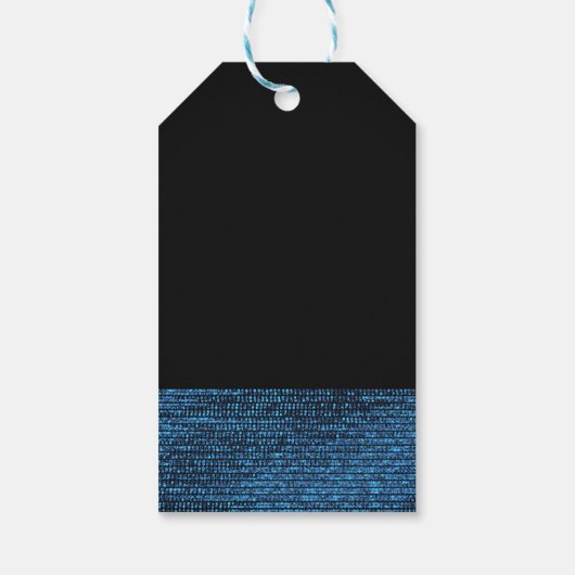 Blauw- en zwarte moderne Glam-reeksen elegant afbe Cadeaulabel (Achterkant)