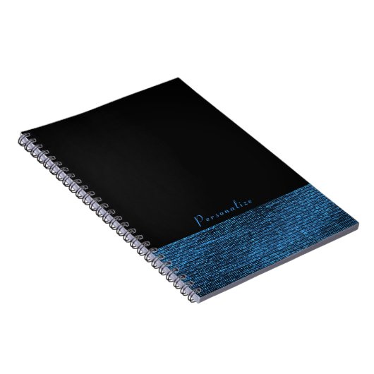 Blauw- en zwarte moderne Glam-reeksen elegant afbe Notitieboek (Rechterzijde)