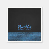 Blauw- en zwarte moderne Glam-reeksen elegant afbe Servet (Voorkant)