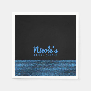 Blauw- en zwarte moderne Glam-reeksen elegant afbe Servet