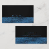 Blauw- en zwarte moderne Glam-reeksen elegant afbe Visitekaartje (Voorkant / Achterkant)
