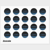 Blauw- en zwarte moderne Glam-reeksen voor grafisc Ronde Sticker (Vel)
