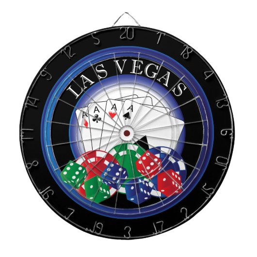 Blauw- en zwarte pokerklep dartbord (Voorkant)