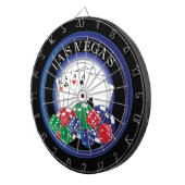 Blauw- en zwarte pokerklep dartbord (Voorkant Rechts)