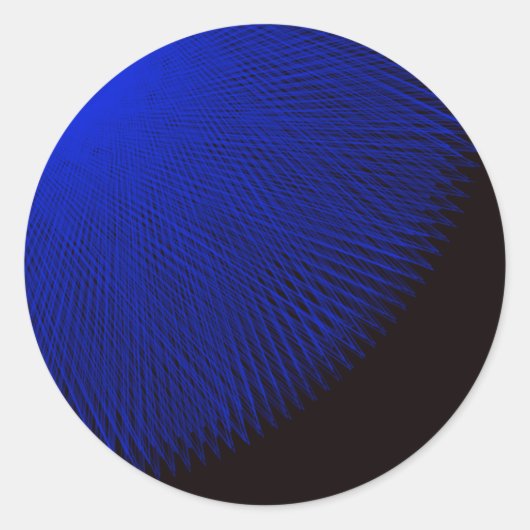 blauw en zwarte ronde sticker (Voorkant)