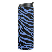 Blauw- en zwarte vingerafdrukken thermosbeker (Gedraaid links)