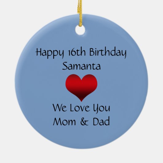 Blauw en zwarte Zebra zoet 16 Ornament (Achterkant)