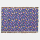 Blauw enkelvoudig wildflower patroon monogram deken (Voorkant)