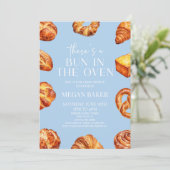 Blauw Er zit een broodje in het ovenbrood Baby sho Kaart (Staand voorkant)