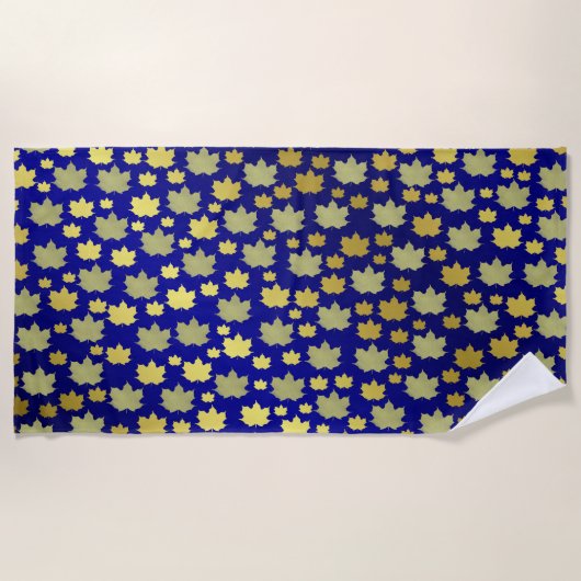 blauw, esdoorn, esdoorn, glanzend, goud, metaal, strandlaken (Voorkant)