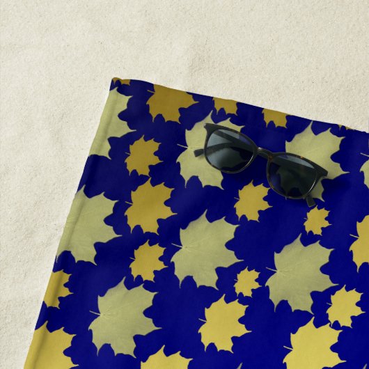 blauw, esdoorn, esdoorn, glanzend, goud, metaal, strandlaken (In situ)