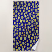 blauw, esdoorn, esdoorn, glanzend, goud, metaal, strandlaken (Voorkant)