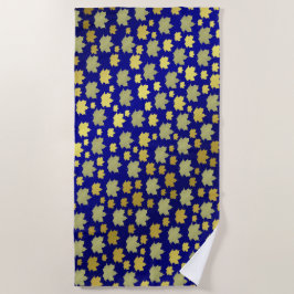 blauw, esdoorn, esdoorn, glanzend, goud, metaal, strandlaken