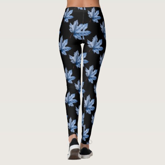 Blauw esdoornblad Leggings (Achterkant)