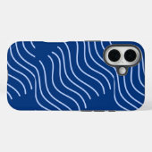 Blauw esthetisch minimalistisch Wavy patroon Case-Mate iPhone Case (Achterkant (horizontaal))