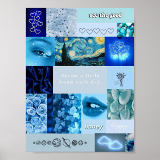 blauw esthetisch poster
