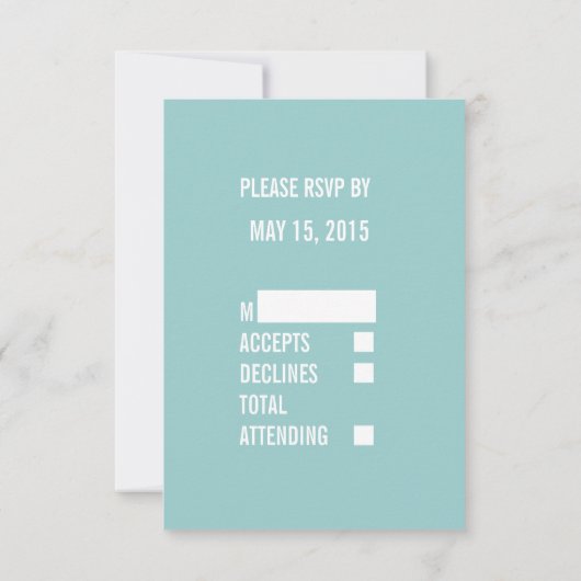 Blauw Eten Drinken en Getrouwd Foto Bruiloft RSVP Kaart (Achterkant)