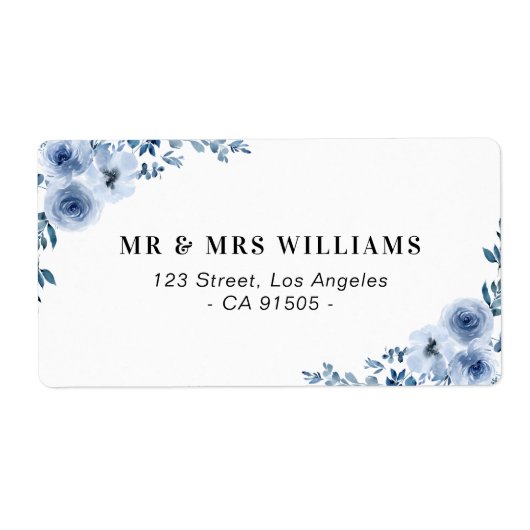 blauw etiket met floradons (Voorkant)