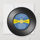Blauw etiket Vinyl 45 Record Jubileum Party Kaart (Voorkant)