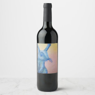 blauw etiket voor konijnenwijn